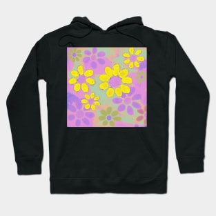 Neon Colorful Daisy Sunflower Floral Pattern Hoodie